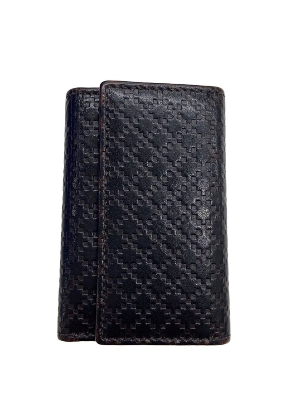 Gucci Key Case Wallet Diamante Faux Leather Black